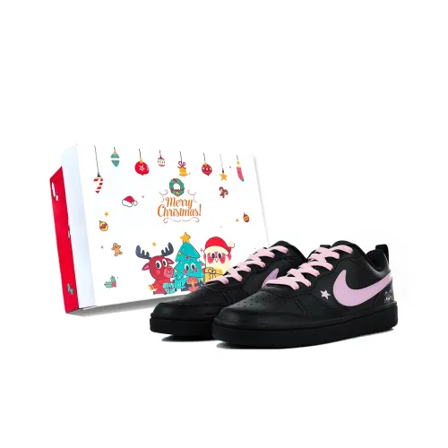 Nike Court Borough Cute Berry Рождественская коробка противоскользящий низкий топ для детских скейтбордингов