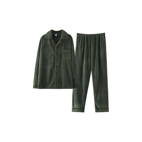 QINJING Зеленый Мужской Пижамный Комплект