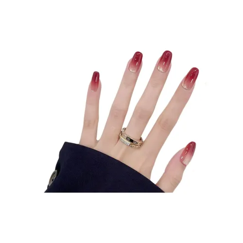 T Z Ягода Черный чай Прохладный Градиентный LADY False Nail MID Длина (размер в длину) Миндаль Телесный Румяна Покраска