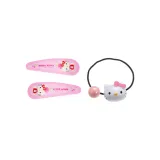 Заколка для волос Hello Kitty с чёлкой, 1 пара + резинка для волос [Цветовая схема]