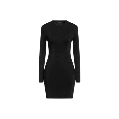 Balenciaga Длинное платье с длинными рукавами облегающий крой женское черное