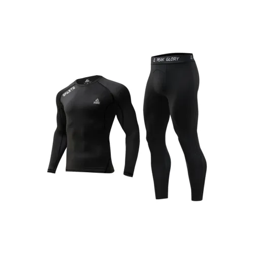 PEAK Флисовый подкладочный топ + черные штаны Мужской термокостюм