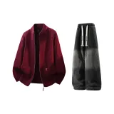 Красный + Черный Джинсы с флисовой подкладкой