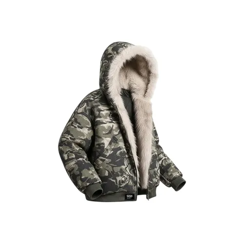 SZSX Армейский зеленый унисекс пуховики