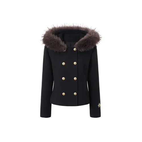 SDN by41 Темно-синий Синий Женский Пуховик (Пуф)