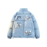 Светло-синий (утолщенный хлопковый пуховик)