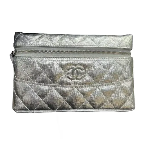 CHANEL Кожа IS Надета на Цепочку Одно плечо Сумка Женская Серебряная