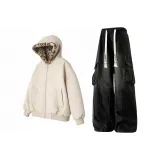 Абрикосовый топ + черные штаны