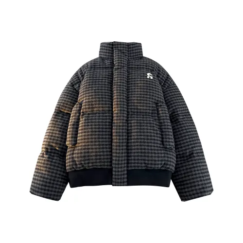 SCPD Черный Синий Клетка Унисекс Пуховики