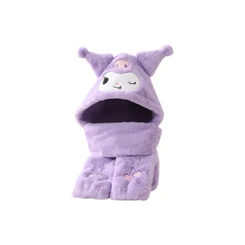 Sanrio Дружелюбный к коже флис с капюшоном и плюшевые шапки Женские