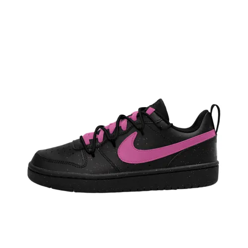 Nike Court Borough Slip Resistant Низкий Топ Детские Скейтбординги Черный Красный Подростки