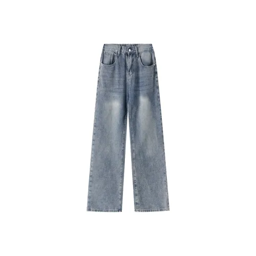 MoYu Винтажные синие унисекс джинсы