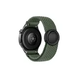 Темно-оливковый зеленый - круглый - магнитная застежка - ткань - вязаный ремешок