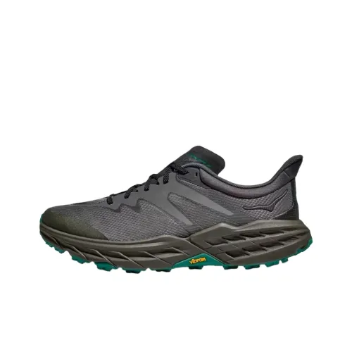 HOKA ONE ONE Speedgoat 5 Устойчивые к истиранию Дышащие Низкие Кроссовки для Бега Унисекс Черные Зеленые
