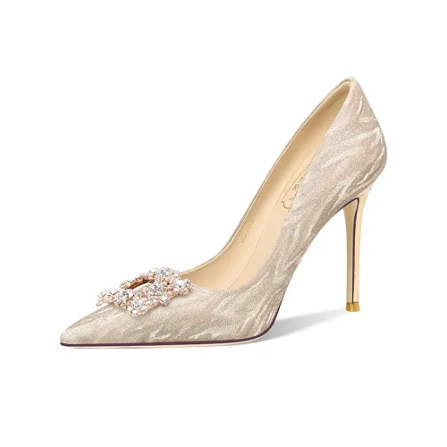 Holy Rose Узкий каблук Памятный Высокие каблуки Женские Шампанское золото