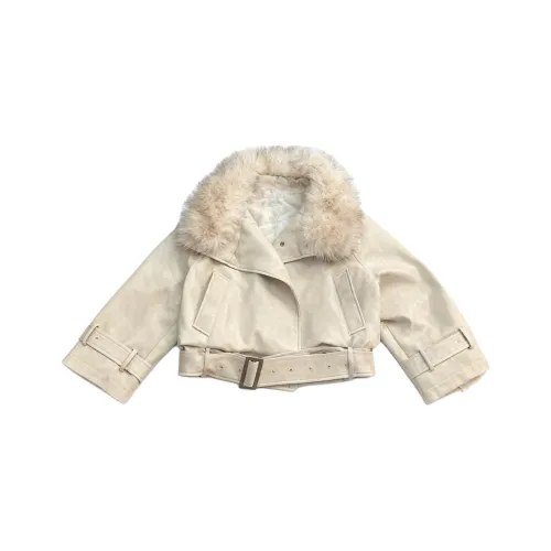 DITB Бежевый Женские Кожаные Куртки