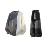 Серый + Черный Джинсы с Флисовой Подкладкой