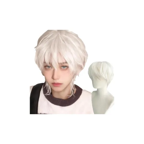 Northward Incline Дифференциальный Разбитый Крышка Мужская Перука Белый FLUFFY True Мужская Длина Уха
