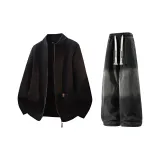 Чёрный + Чёрный Джинсы с Флисовой Подкладкой