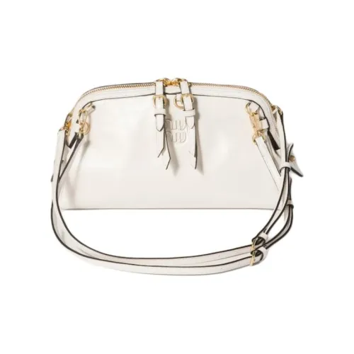 MIU MIU Телячья кожа Через плечо Ручная Сумка Сумка через плечо Маленькая Женская Белая