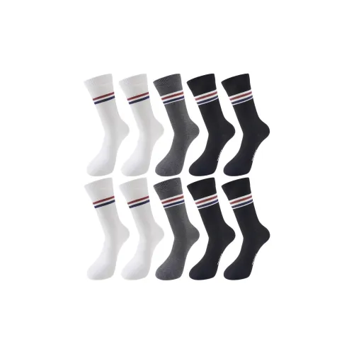 NAVIGARE [10 пар] 4 Белых + 2 Фотиния Серых + 4 Черных Мужские Носки до икры MID