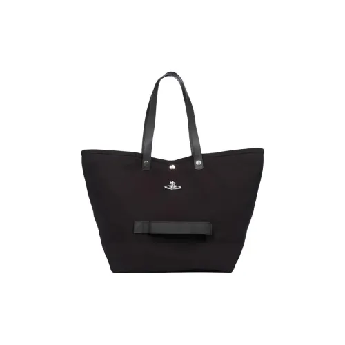 Vivienne Westwood ORB Полиэстер Тоут Сумка Сумка для покупок Женская Черная и Серебряная