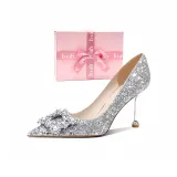 Серебряная коробочка с бантиком