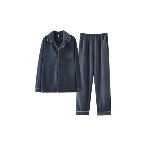 QINJING Синий Мужской Пижамный Комплект