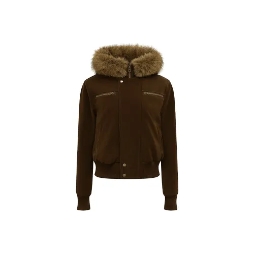 Ariseism Кофейный Коричневый Женский Короткий Пальто