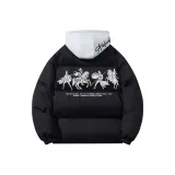 Чёрный с серым капюшоном