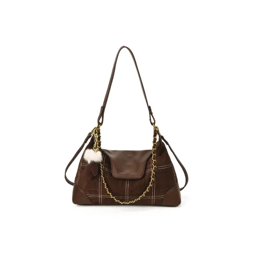 RUIPAI PU (полиуретан) с замшей сумка через плечо женская кофейно-коричневый