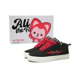 Чёрный, красный, молния (красные шнурки для обуви)