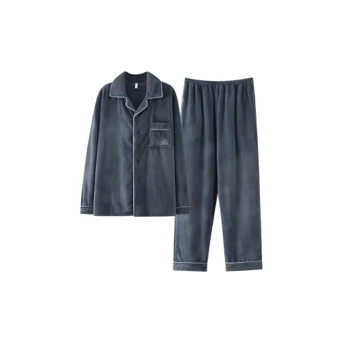 QINJING Синий Мужской Пижамный Комплект