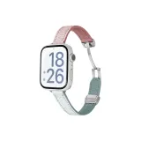 Haze Синий & Розовый-Круглый Ласточкин хвост Зернистая кожа личи Магнитный Складной Ремень