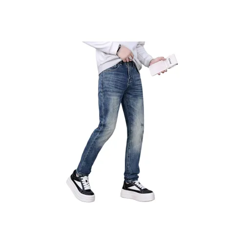 CHAOZHANGGUI Синий Мужской Джинсы