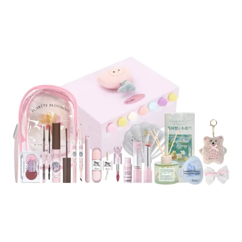 FLORTTE Маленький Pompom Цвет Коробка Набор для макияжа глянцевый LIP Матовый Radiance 16 штук Набор