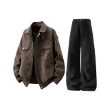 Кофейный цвет, куртка, штаны, черный