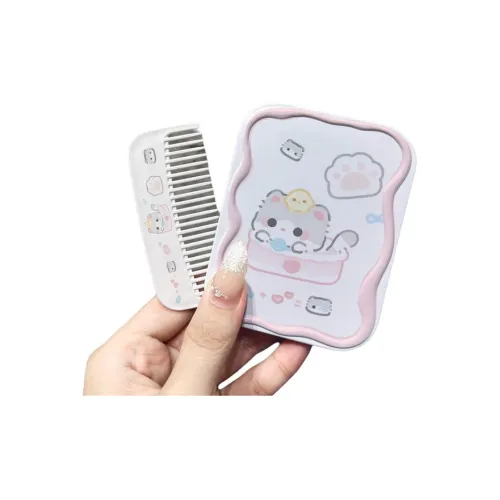 CAIYOUSHU Ванны Kitten Складной Зеркало для макияжа с расческой Премиум Портативное Зеркало для девочек