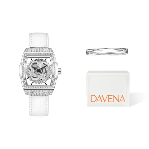 DAVENA Possession Collection Кварцевый механизм кожаный ремешок из коровьей кожи женские часы циферблат с черепом