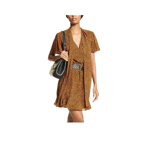 MICHAEL KORS Короткий рукав Платье Женское Желтое