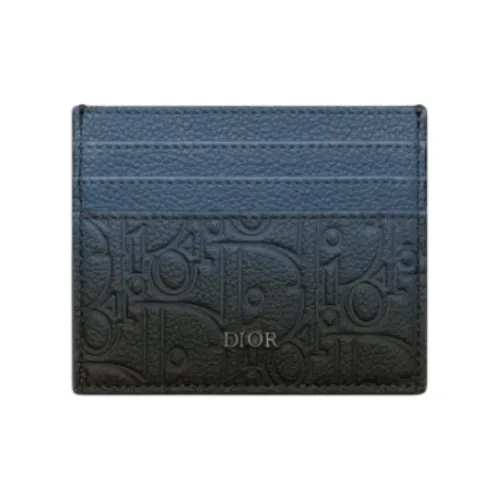 DIOR Коровья кожа Держатель для карт Мужской Синий Черный Градиент