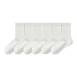 [Чесаный хлопок, устойчивый к катаниям] 6 пар, белый