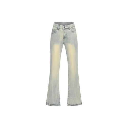 K411 Желтый Грязь Унисекс Джинсы