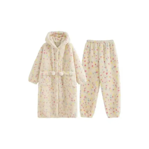 Beerus Гороховый узор Сон Сиреневый Набор Женские Банные халаты