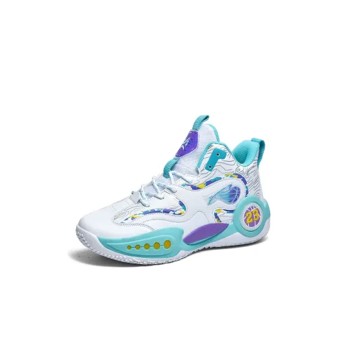 MUMUTU Slip-resistant Abrasion-resistant Breathable Lightweight Cushioning MID Top Children's Basketball Shoes Toddler