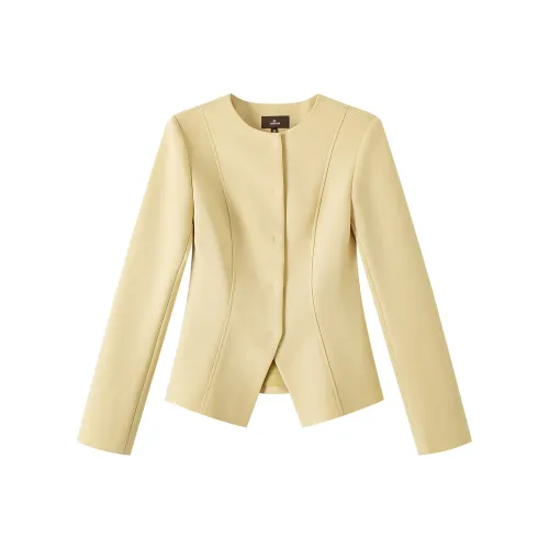 INSUN Светло-желтое женское короткое пальто