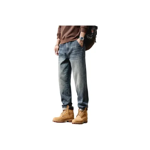 LANGYAGU Мужские Джинсы