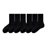 [Чесаный хлопок, устойчивый к катаниям] 6 пар, черный