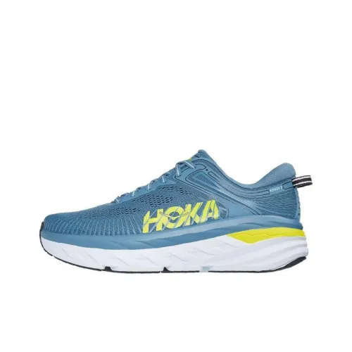 HOKA ONE ONE Bondi 7 Low Топ Беговые кроссовки Мужской Синий Желтый