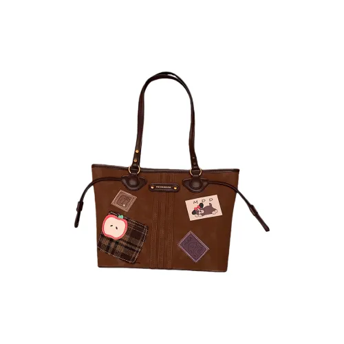 TOUTSEUL YOLO ПУ (полиуретан) Сумка-тоут Сумка через плечо Стандартная Женская Кофейно-коричневая